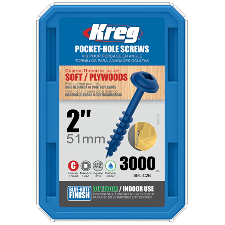 sml-c2b-3000 Саморезы Kreg Jig Blue-Kote 4,0 х 50,8 Maxi-Lock (3000 шт.) sml-c2b-3000 Саморезы Kreg Jig Blue-Kote 4,0 х 50,8 Maxi-Lock (3000 шт.)