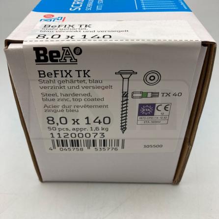 Конструкционный саморез с прессшайбой BeA BeFIX 8х140 TX40 (50 шт)