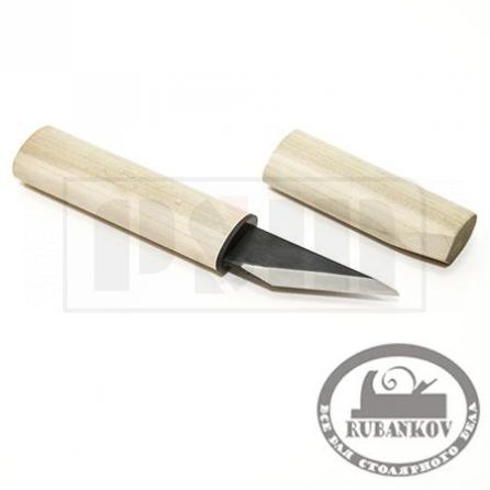 Rubankov М00010981 Нож-косяк японский, 170мм*22мм*3мм, двухслойная сталь, правая заточка, дер.рукоять, дер.ножны
