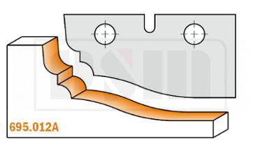 CMT 695.012A Ножи сменные (комплект 2 шт. профиль ;a ) для фрезы 695.01.  