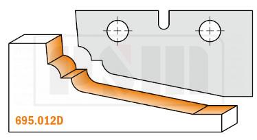 CMT 695.012D Ножи сменные (комплект 2 шт. профиль ;d ; ) для фрезы 695.01.  