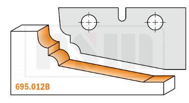 CMT 695.012B Ножи сменные (комплект 2 шт. профиль ;b) для фрезы 695.01.  