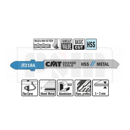 CMT JT218A-5 Пилки лобзиковые (металл) комплект из 5шт.  