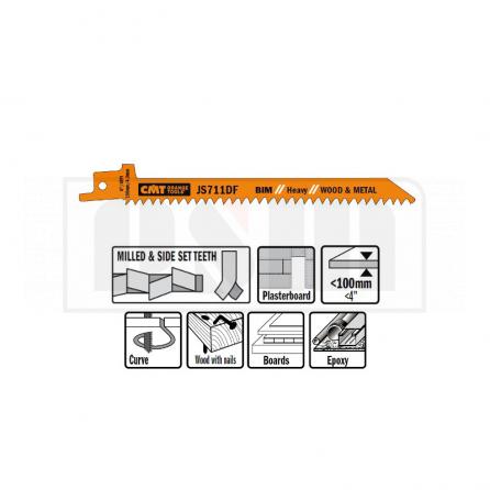 CMT JS711DF-5 Пилки сабельные 5 штук для дерева и металла(bim) 150x4,3x6tpi  