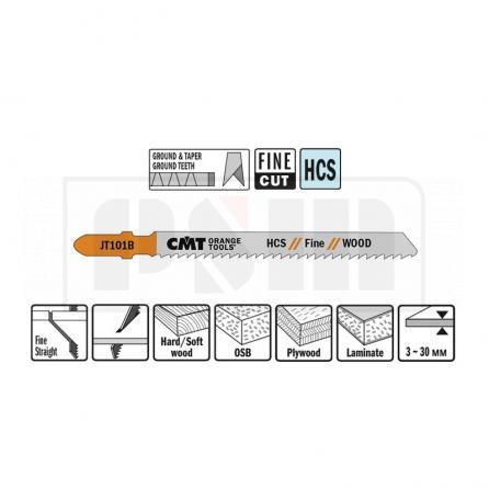 CMT JT101B-25 Пилки лобзиковые (дерево/чистовой рез) комплект из 25шт.  
