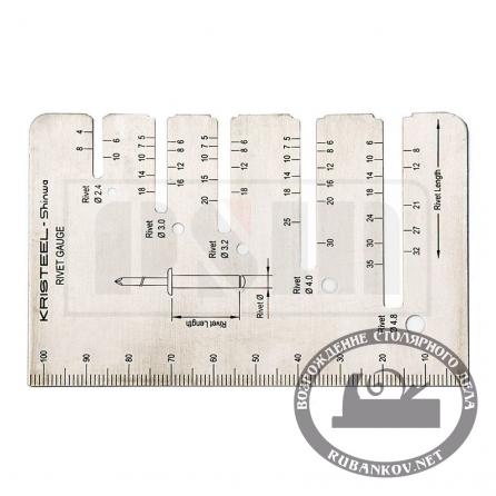 Rubankov M00005718 Линейка kristeel rivet gauge, для определения размеров тяговых заклёпок