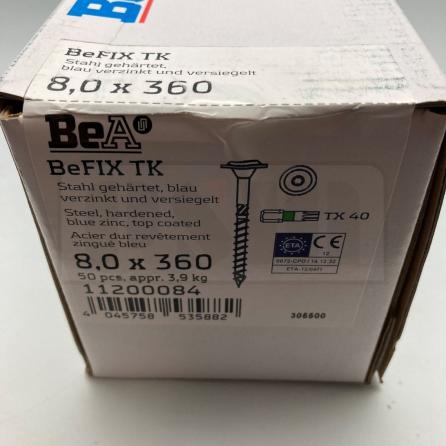Конструкционный саморез с прессшайбой BeA BeFIX 8х360 TX40 (50 шт)