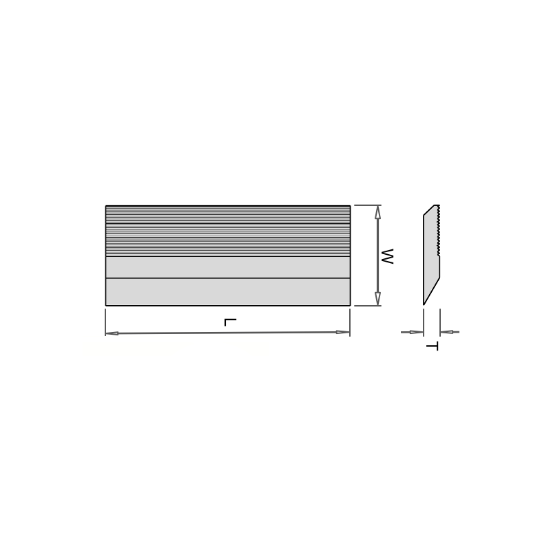 Заготовки HSS для ножей фуговальных 8 мм с насечкой (рифлями)